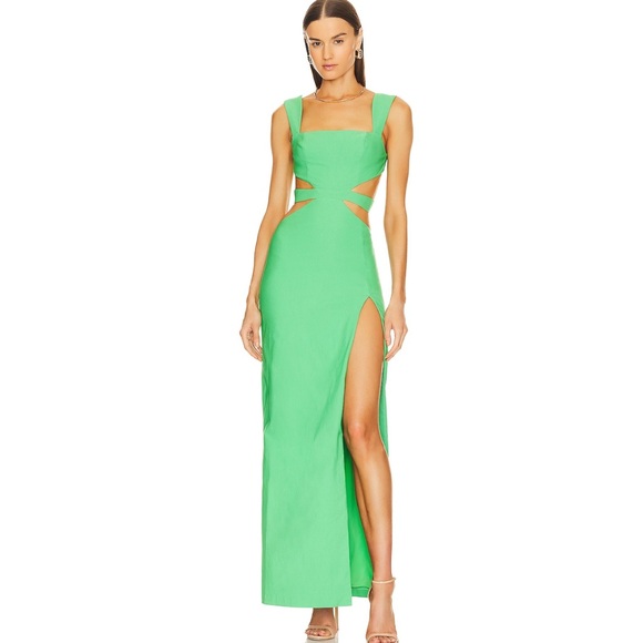 Michael Costello x REVOLVE Sadie Gown in Green - Picture 1 of 10